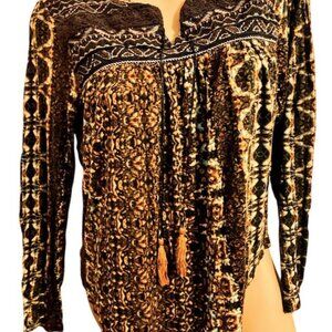 GORGEOUS WOMEN VINTAGE AMERICA BLOUSE PEASANT FESTIVAL TOP SZ M